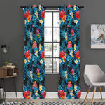 Turquoise Tropical Hawaii Pattern Print Curtain