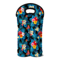 Turquoise Tropical Hawaii Pattern Print Double Neoprene Wine Tote