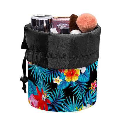 Turquoise Tropical Hawaii Pattern Print Drawstring Makeup Bag