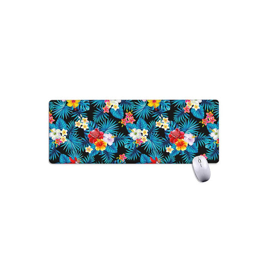 Turquoise Tropical Hawaii Pattern Print Extended Mouse Pad