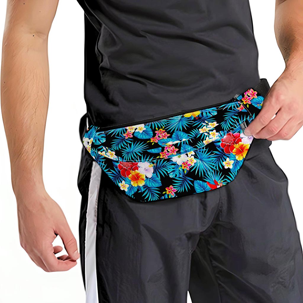 Turquoise Tropical Hawaii Pattern Print Fanny Pack