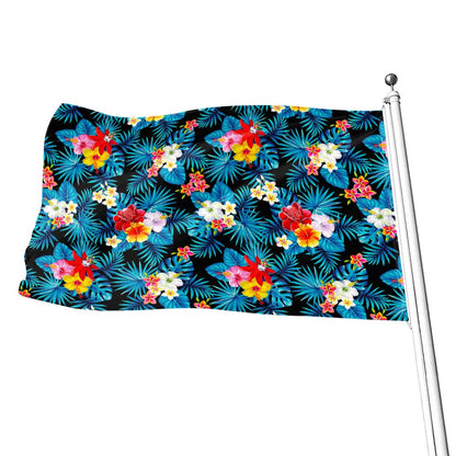 Turquoise Tropical Hawaii Pattern Print Flag