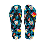Turquoise Tropical Hawaii Pattern Print Flip Flops