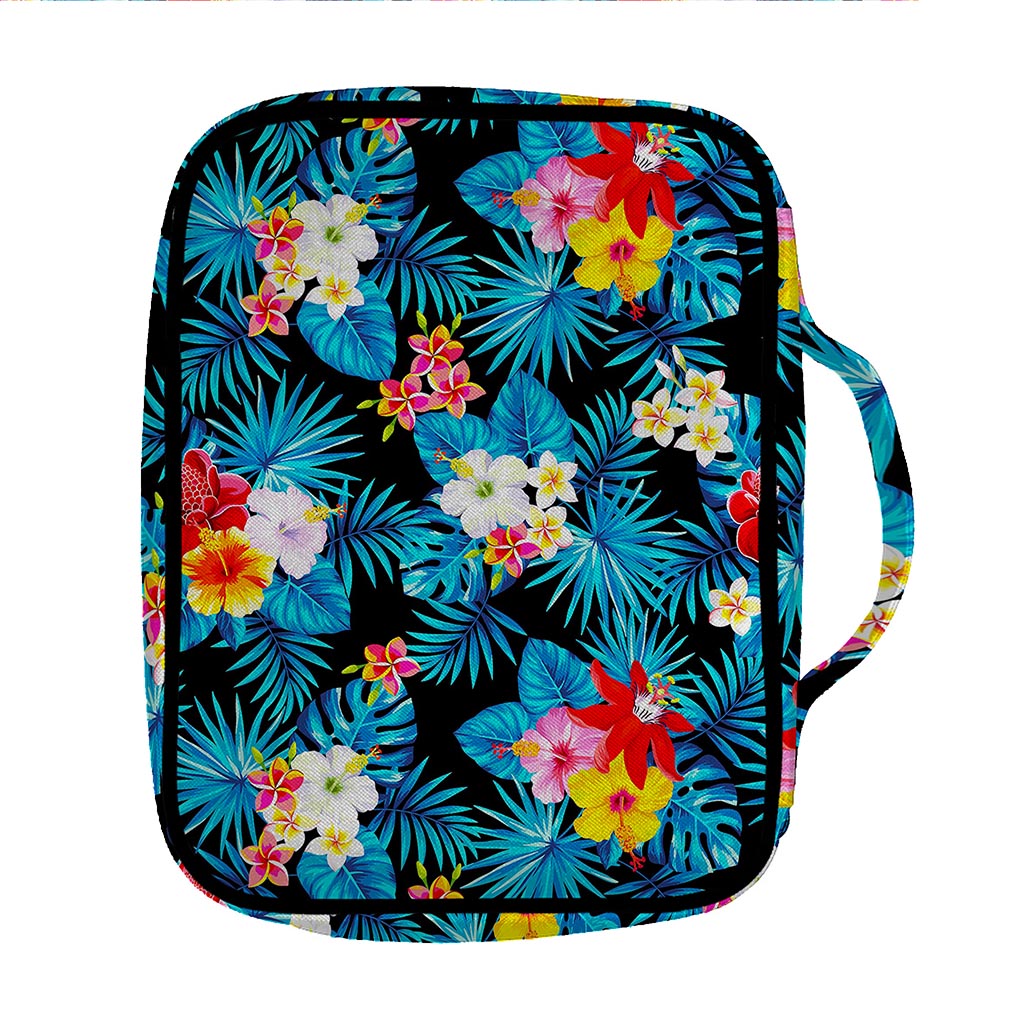 Turquoise Tropical Hawaii Pattern Print Front Pocket Bible Bag