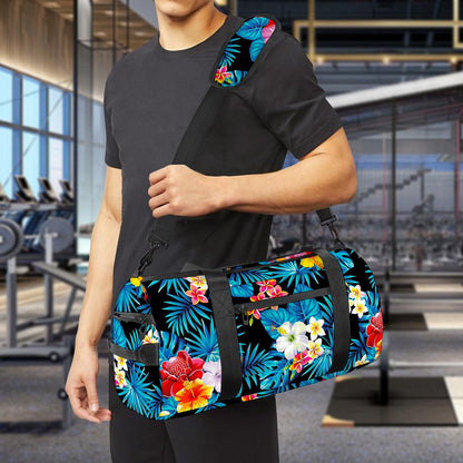 Turquoise Tropical Hawaii Pattern Print Gym Bag