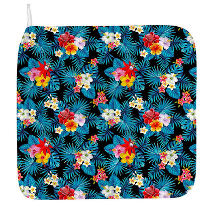 Turquoise Tropical Hawaii Pattern Print Hand Towel