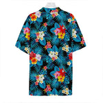 Turquoise Tropical Hawaii Pattern Print Hawaiian Shirt
