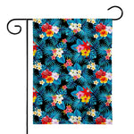 Turquoise Tropical Hawaii Pattern Print House Flag