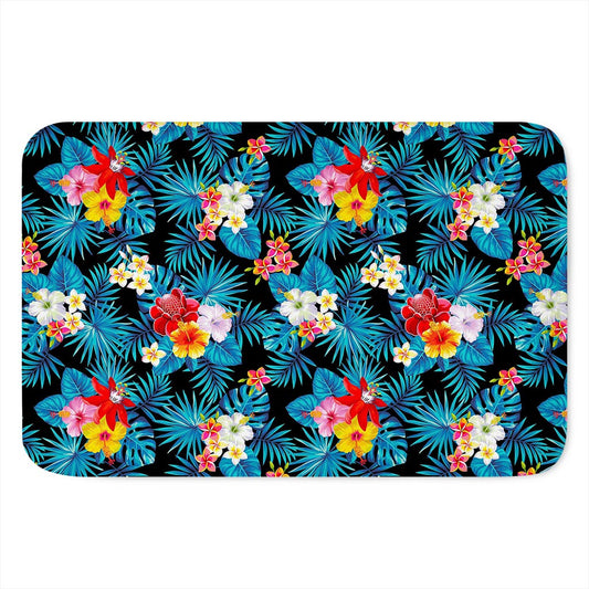 Turquoise Tropical Hawaii Pattern Print Indoor Door Mat
