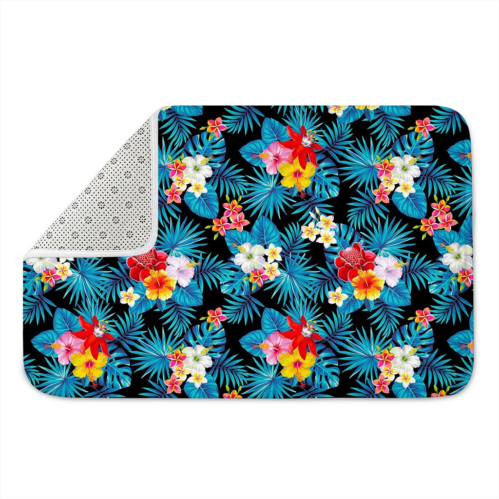 Turquoise Tropical Hawaii Pattern Print Indoor Door Mat