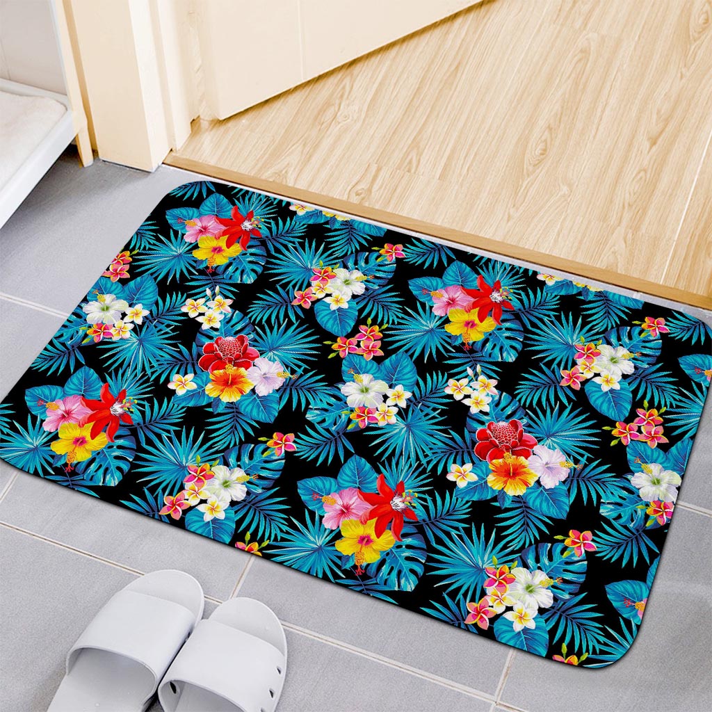 Turquoise Tropical Hawaii Pattern Print Indoor Door Mat