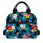 Turquoise Tropical Hawaii Pattern Print Insulated Lunch Bag
