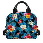 Turquoise Tropical Hawaii Pattern Print Insulated Lunch Bag