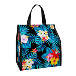 Turquoise Tropical Hawaii Pattern Print Insulated Lunch Tote