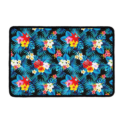 Turquoise Tropical Hawaii Pattern Print Kitchen Mat