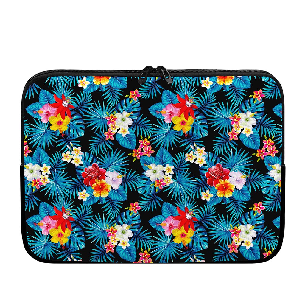 Turquoise Tropical Hawaii Pattern Print Laptop Sleeve