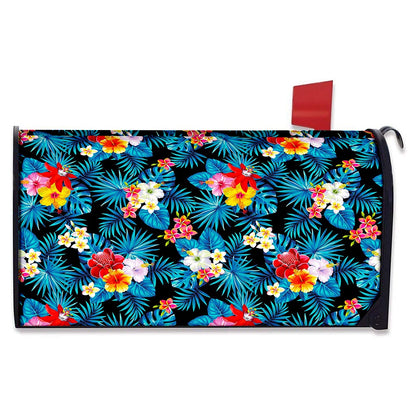 Turquoise Tropical Hawaii Pattern Print Mailbox Cover