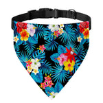 Turquoise Tropical Hawaii Pattern Print Over The Collar Dog Bandana
