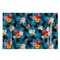 Turquoise Tropical Hawaii Pattern Print Placemat