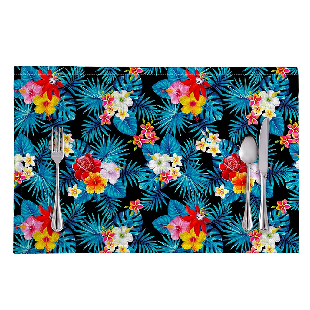 Turquoise Tropical Hawaii Pattern Print Placemat