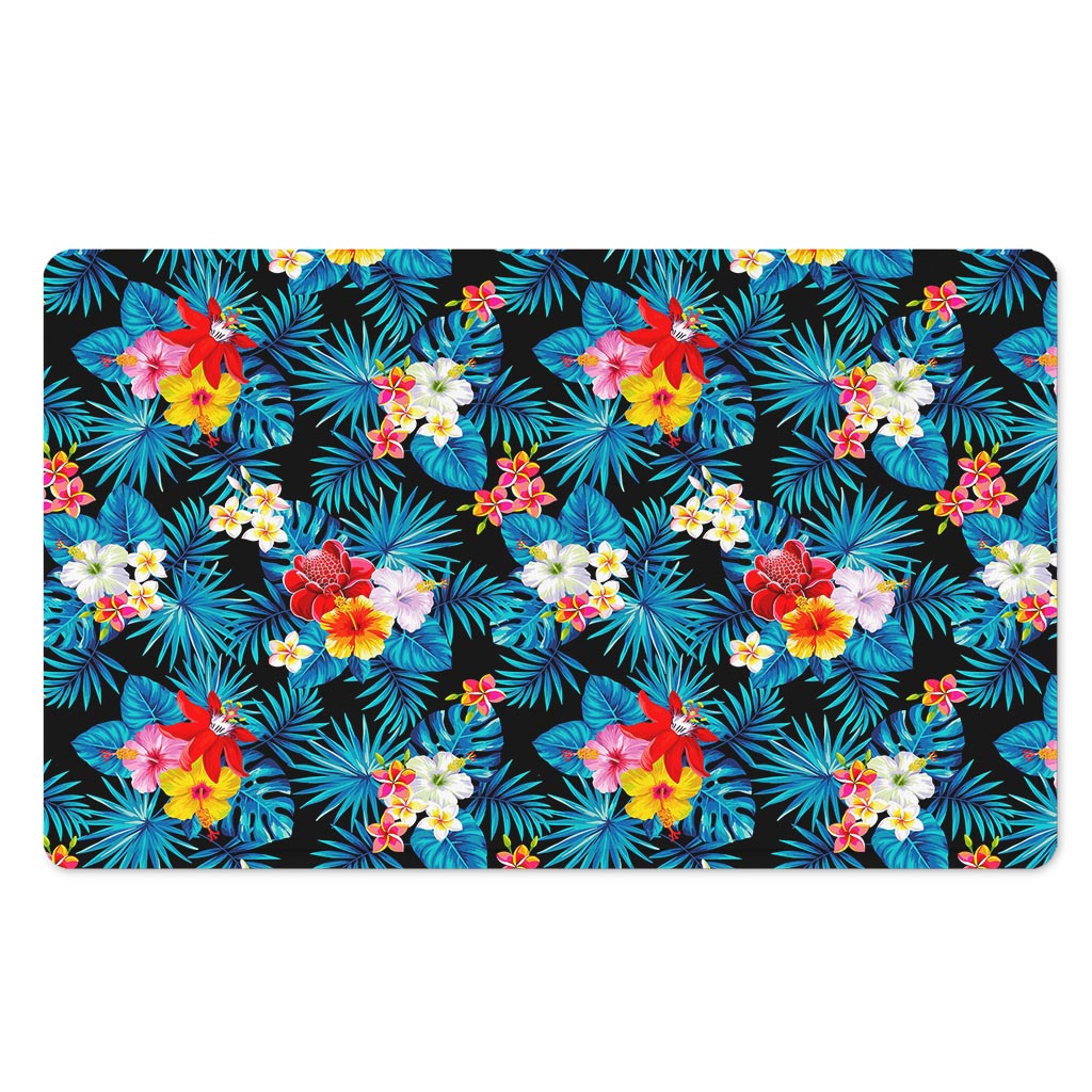 Turquoise Tropical Hawaii Pattern Print Polyester Doormat