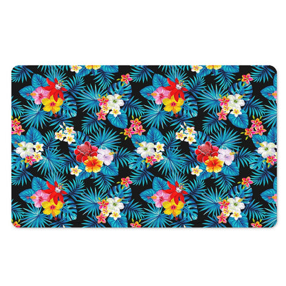 Turquoise Tropical Hawaii Pattern Print Polyester Doormat
