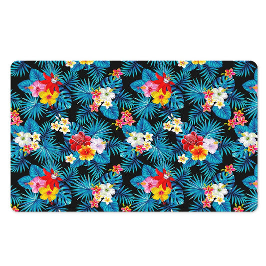 Turquoise Tropical Hawaii Pattern Print Polyester Doormat