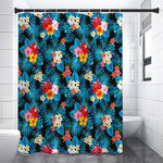 Turquoise Tropical Hawaii Pattern Print Premium Shower Curtain