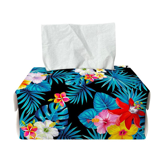 Turquoise Tropical Hawaii Pattern Print Rectangle Tissue Box Cover
