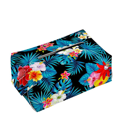 Turquoise Tropical Hawaii Pattern Print Rectangle Tissue Box Cover