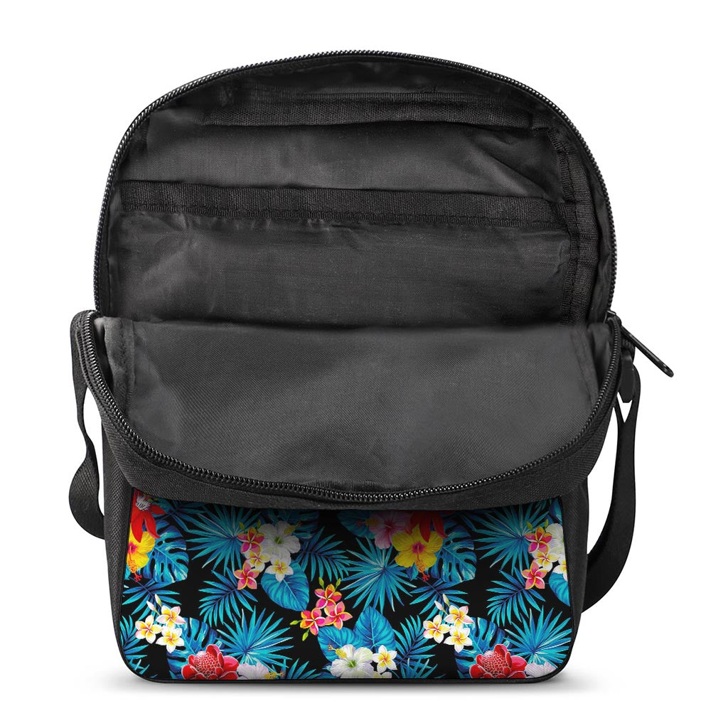 Turquoise Tropical Hawaii Pattern Print Rectangular Crossbody Bag