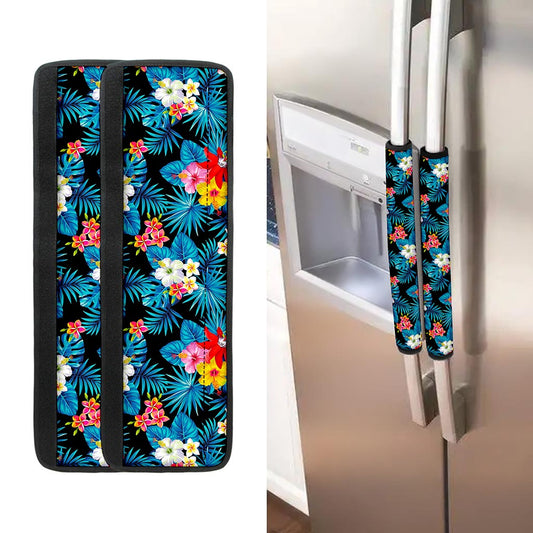 Turquoise Tropical Hawaii Pattern Print Refrigerator Handle Covers