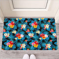 Turquoise Tropical Hawaii Pattern Print Rubber Doormat