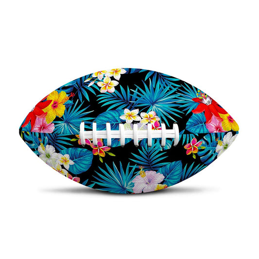 Turquoise Tropical Hawaii Pattern Print Rugby Ball