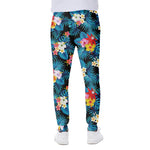 Turquoise Tropical Hawaii Pattern Print Scuba Joggers