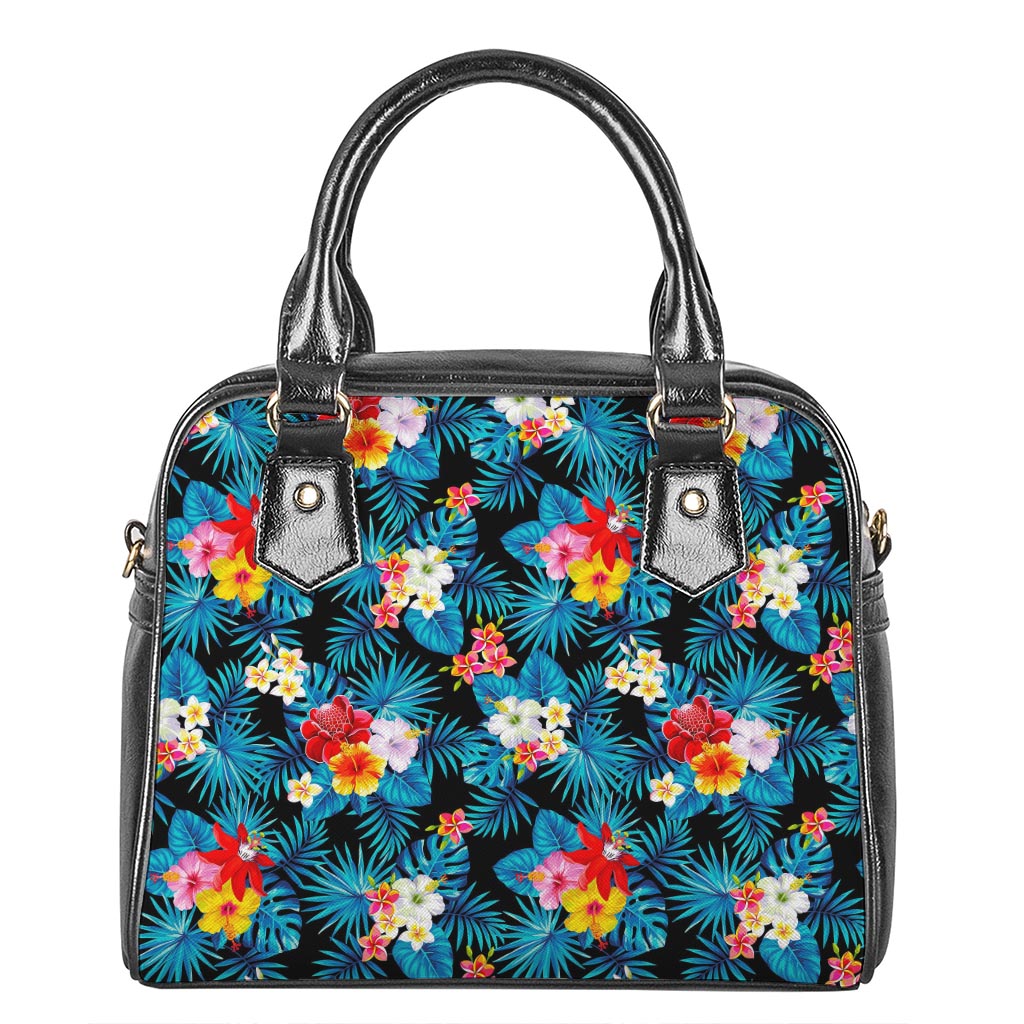 Turquoise Tropical Hawaii Pattern Print Shoulder Handbag