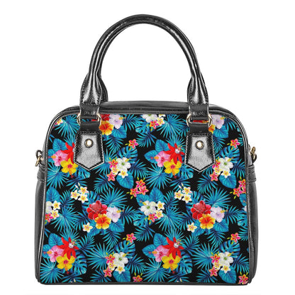 Turquoise Tropical Hawaii Pattern Print Shoulder Handbag
