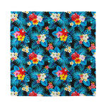 Turquoise Tropical Hawaii Pattern Print Silk Bandana
