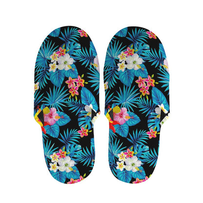 Turquoise Tropical Hawaii Pattern Print Slippers