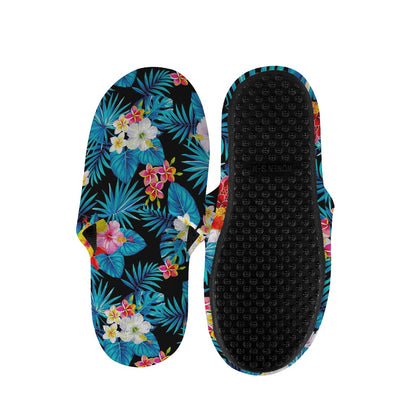 Turquoise Tropical Hawaii Pattern Print Slippers