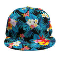 Turquoise Tropical Hawaii Pattern Print Snapback Cap