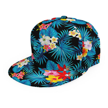 Turquoise Tropical Hawaii Pattern Print Snapback Cap