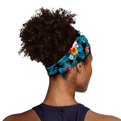 Turquoise Tropical Hawaii Pattern Print Sports Headband