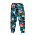 Turquoise Tropical Hawaii Pattern Print Sweatpants