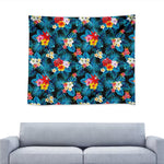Turquoise Tropical Hawaii Pattern Print Tapestry