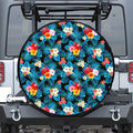Turquoise Tropical Hawaii Pattern Print Tire Cover