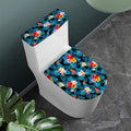 Turquoise Tropical Hawaii Pattern Print Toilet Lid And Tank Cover Set