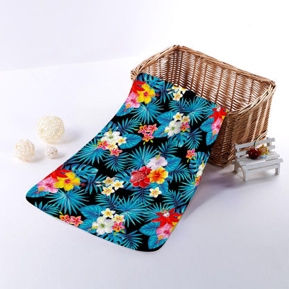 Turquoise Tropical Hawaii Pattern Print Towel