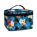 Turquoise Tropical Hawaii Pattern Print Travel Makeup Bag