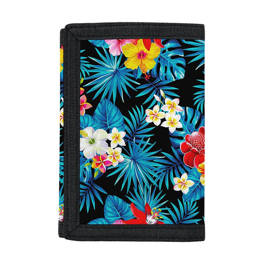 Turquoise Tropical Hawaii Pattern Print Trifold Wallet